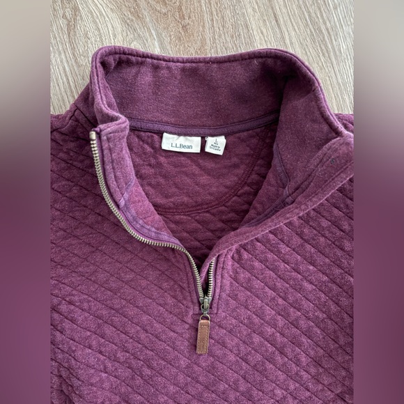 L.L. Bean Plum Quilted Pullover - Picture 4 of 5